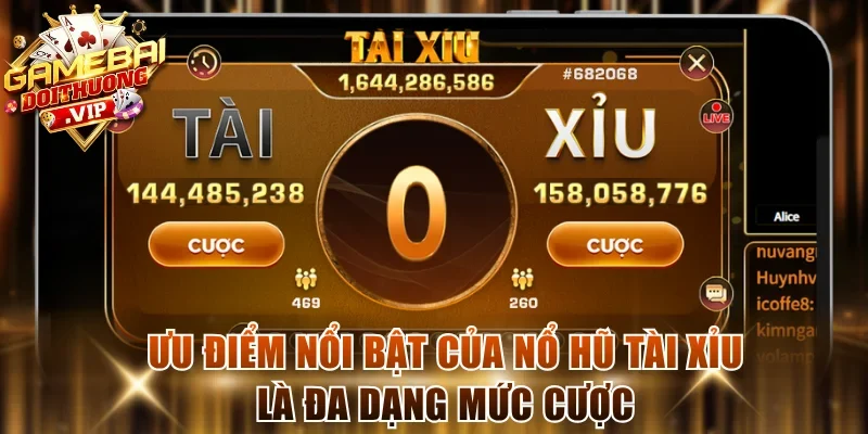 Game cung cấp đa dạng mức cược cho mọi người dễ tham gia