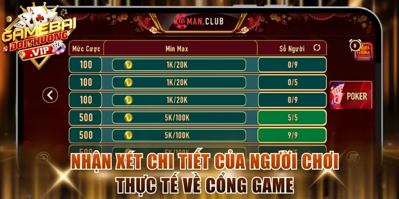 Nhận xét chi tiết của người chơi thực tế về cổng game